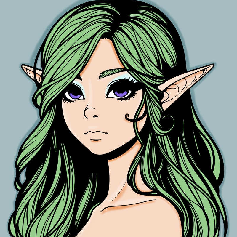 elf girl realistic dark fantasy