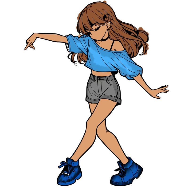 realistic girl danceing