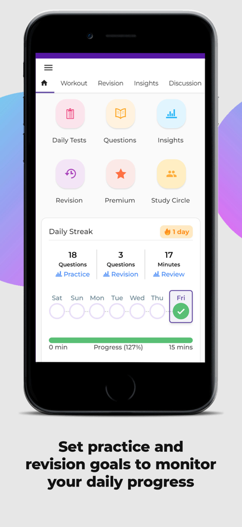 EMS Prep by Achieve - EMS Prep by Achieve app home screen showing daily streak and study progress tracking