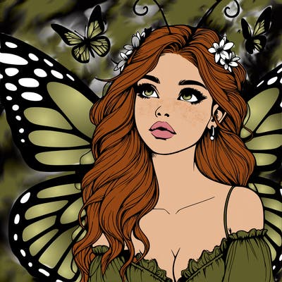 butterfly fairy realistic girl