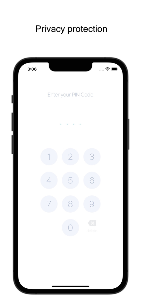 FetcherX Bookmarks - FetcherX Bookmarks privacy protection screen with a PIN code entry keypad