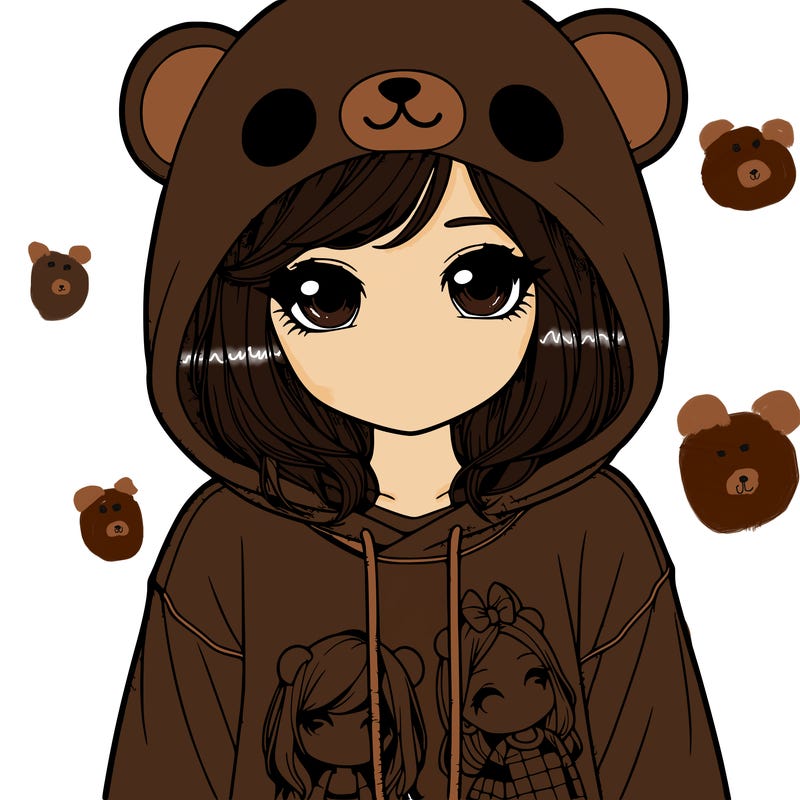 realistic girl in animal pjs hoodie with face