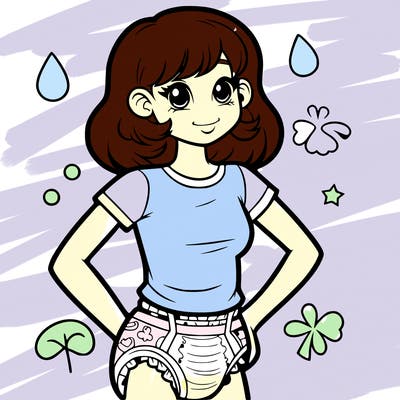 teen girl wearing a diaper