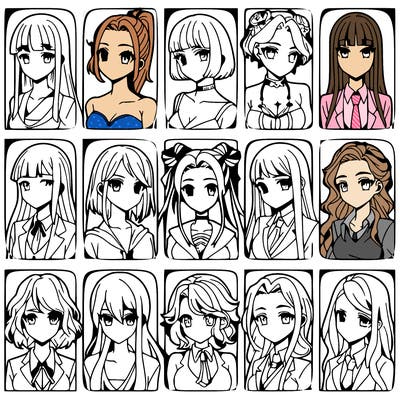 girls that look diffrent anime