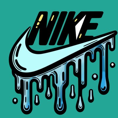 dripping nike logo