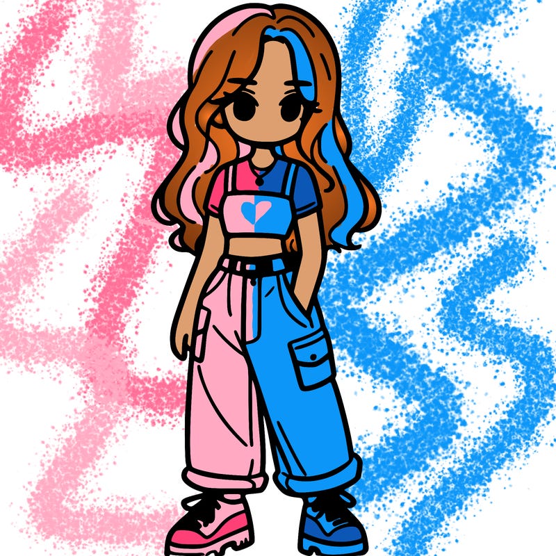 girl in crop top and baggy pants