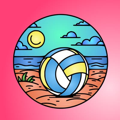 volleyball on a beach