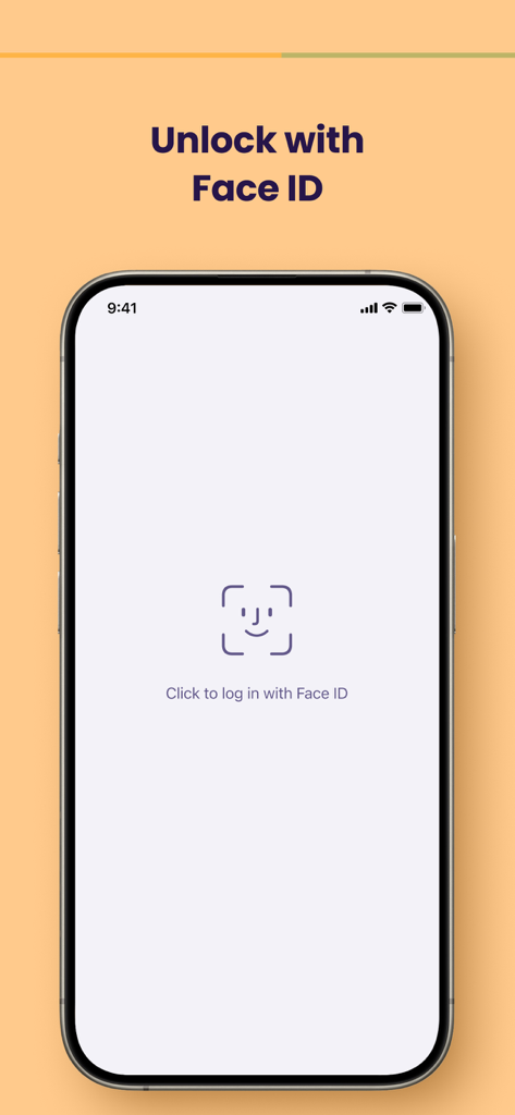 MIX SafeNote Keeper - Secure login screen showing Face ID authentication for MIX SafeNote Keeper app