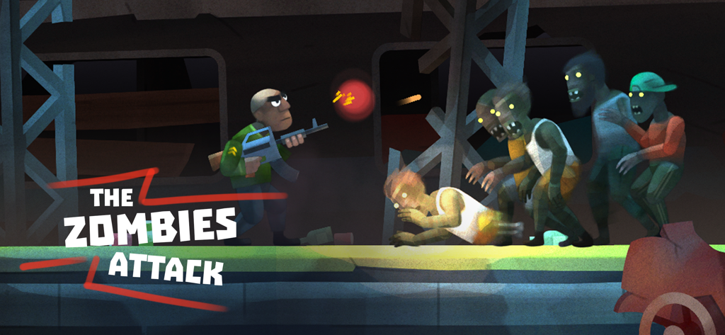 Don Zombie: Guns and Gore - Don Zombie disparando un rifle a un grupo de zombis atacantes en un entorno 2D estilizado