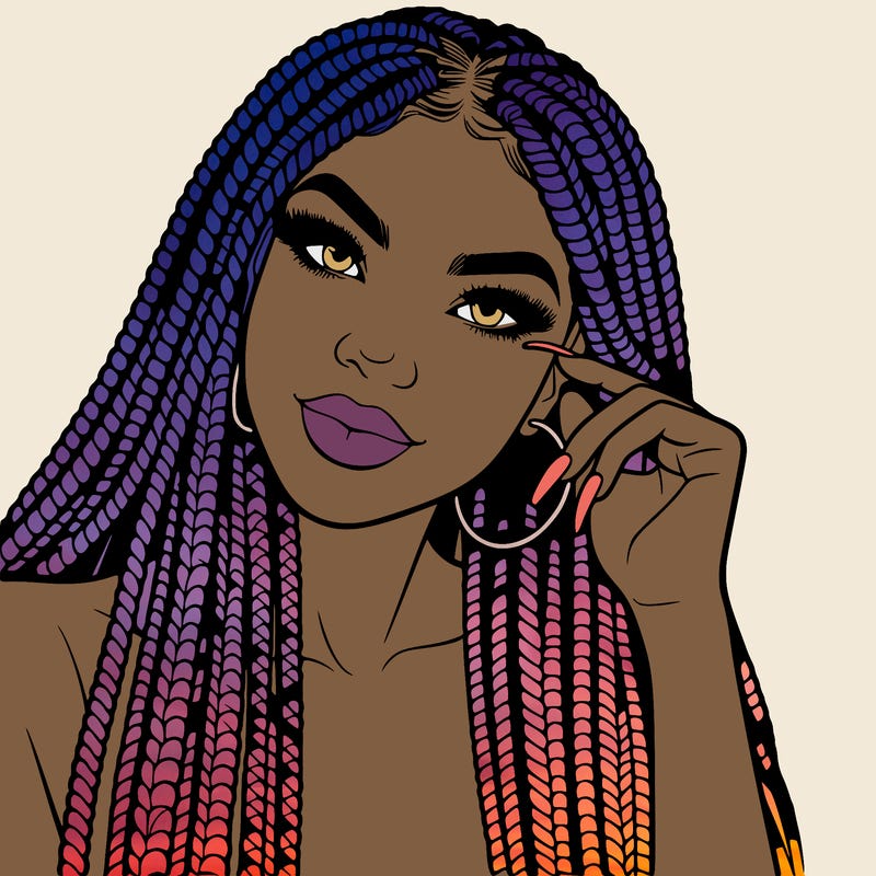 beautiful woman with box braids