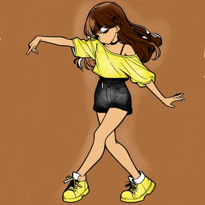 realistic girl danceing