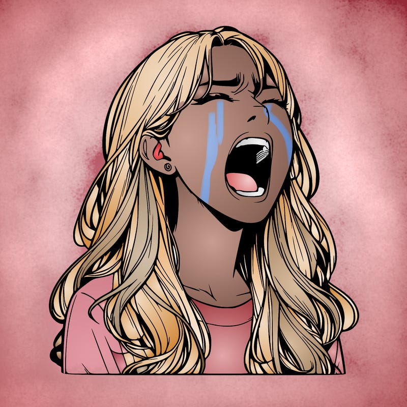 screaming realistic, girl