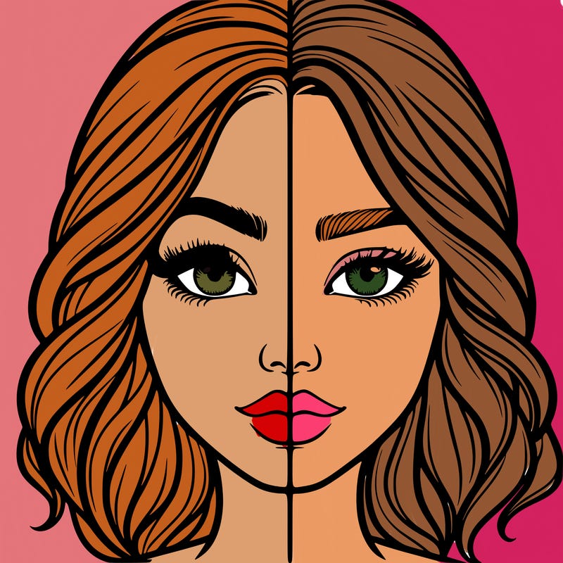 realistic girl split half