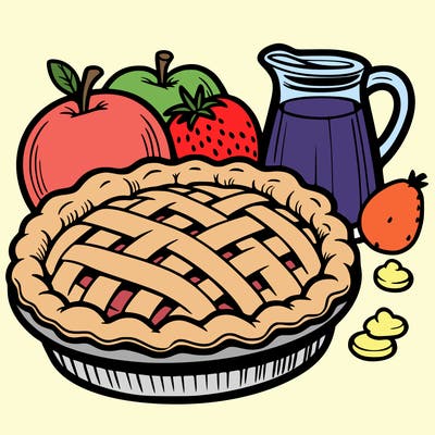 a pie of food