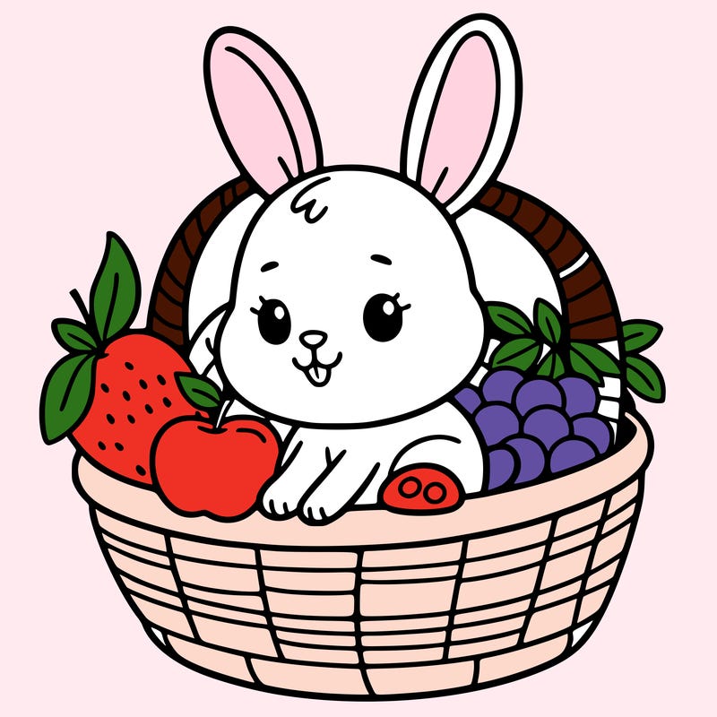 bunny in a fruit basket