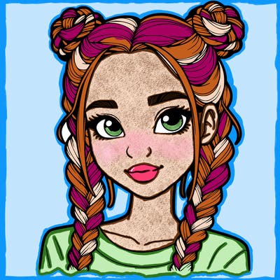 realistic girl with braids