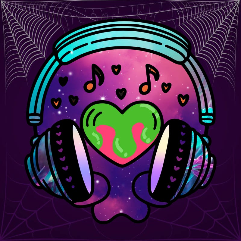 music headphones with a heart