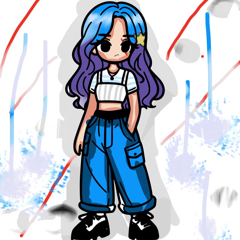 girl in crop top and baggy pants