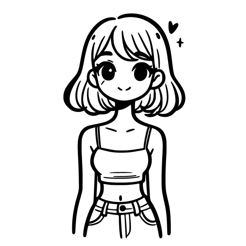 cute girl in crop top