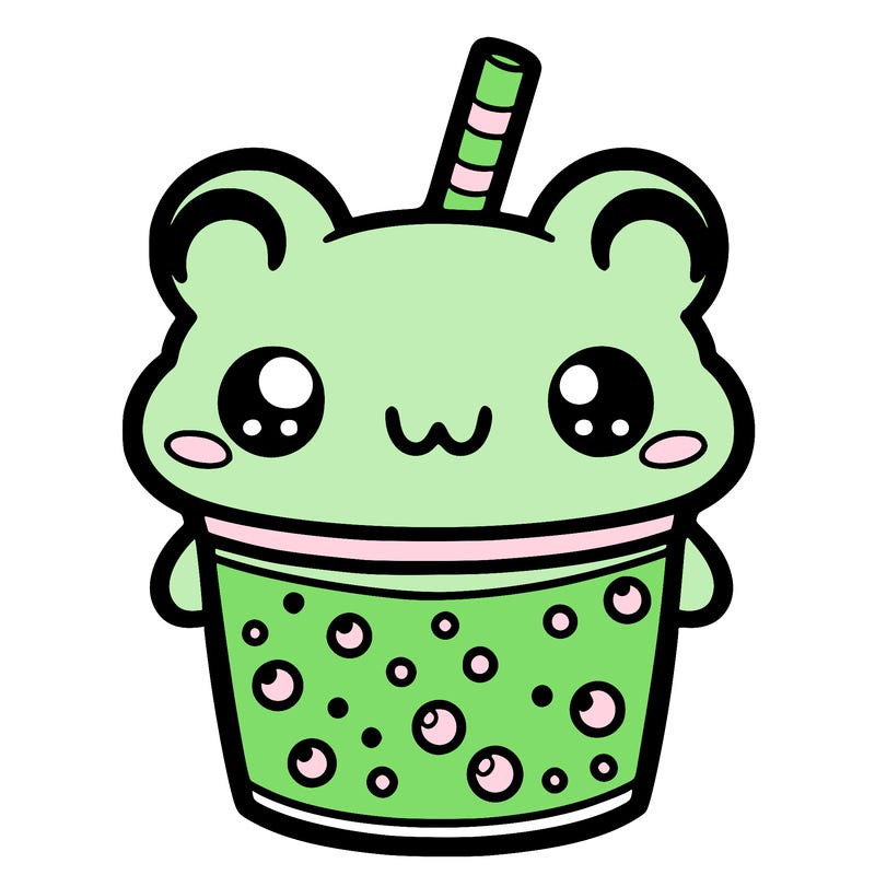 kawaii frog boba