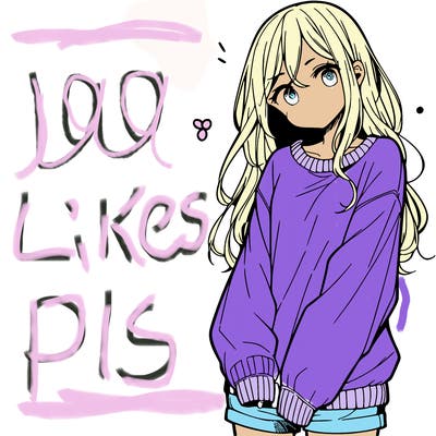 manga teen girl  in a sweater and baggy pants