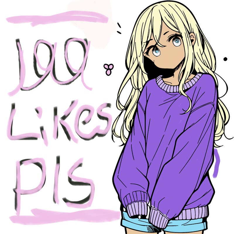 manga teen girl  in a sweater and baggy pants