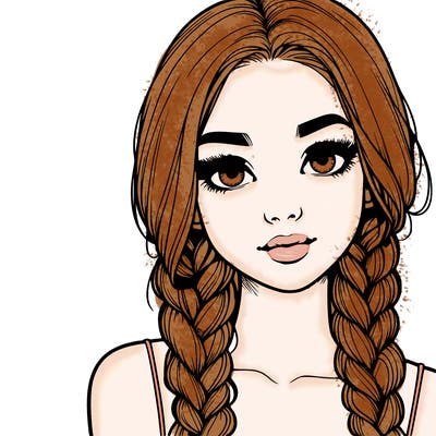 realistic girl with braids