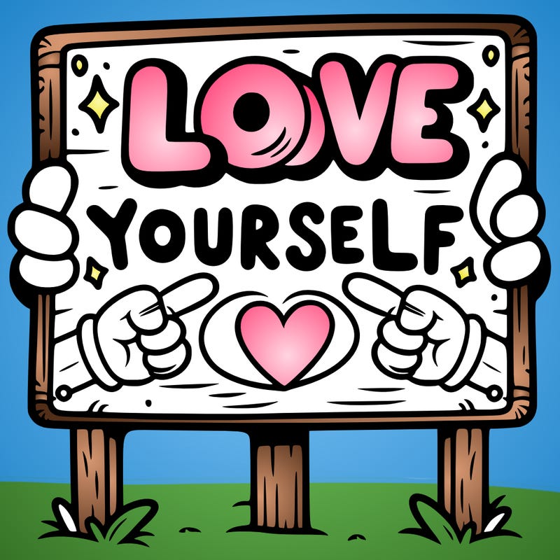 a sign where it is written: love yourself