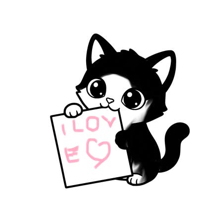 a small cat with a blank sheet of paper in its hand. the cat is sooooooo cute!