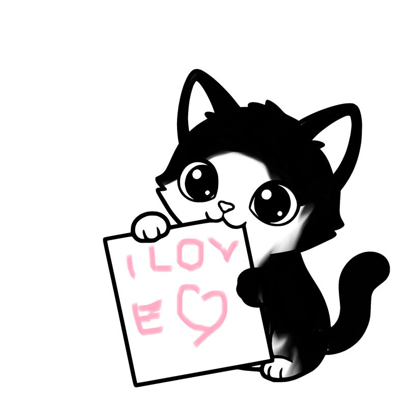 a small cat with a blank sheet of paper in its hand. the cat is sooooooo cute!