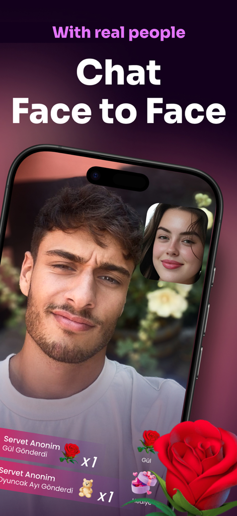 Videollamada en tiempo real cara a cara en la aplicación móvil Lovi