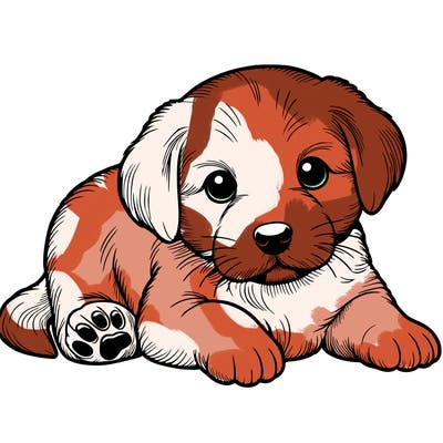 a cute realistic puppy