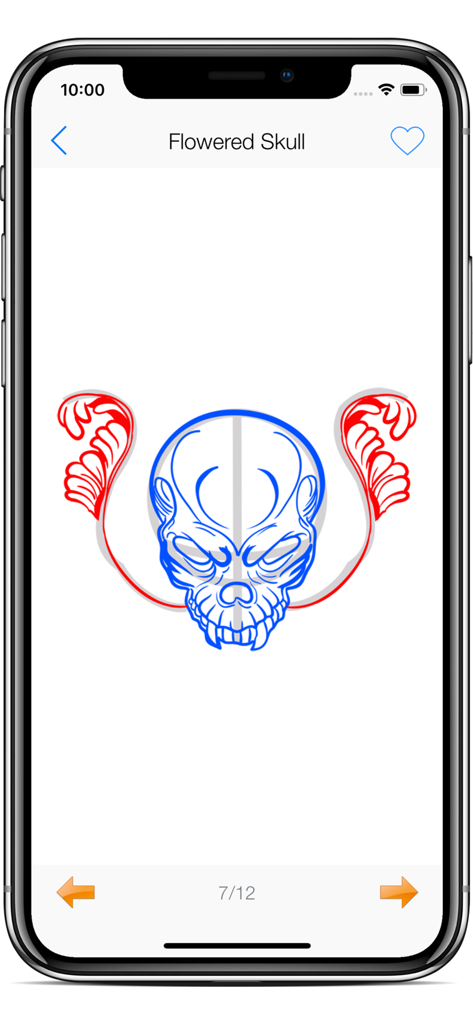 A step-by-step drawing lesson for a flowered skull tattoo design