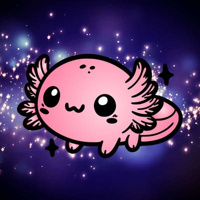 cute easy baby axolotl