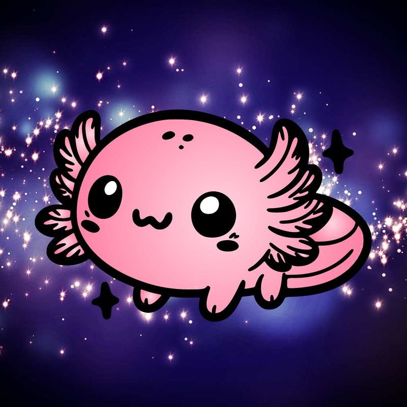 cute easy baby axolotl