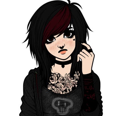 realistic attractive emo girl