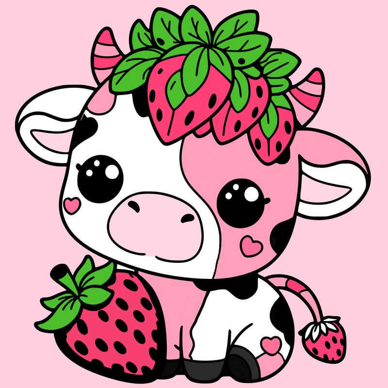 cute strawberry cow