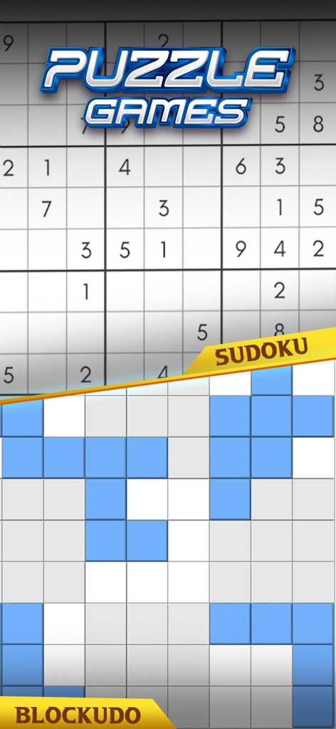 Addictive Games™ - Addictive Games app screenshot showing Sudoku and Blockudo puzzle game modes