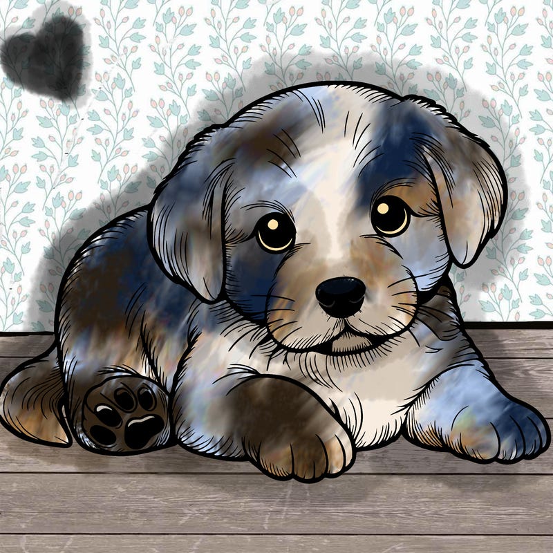 a cute realistic puppy