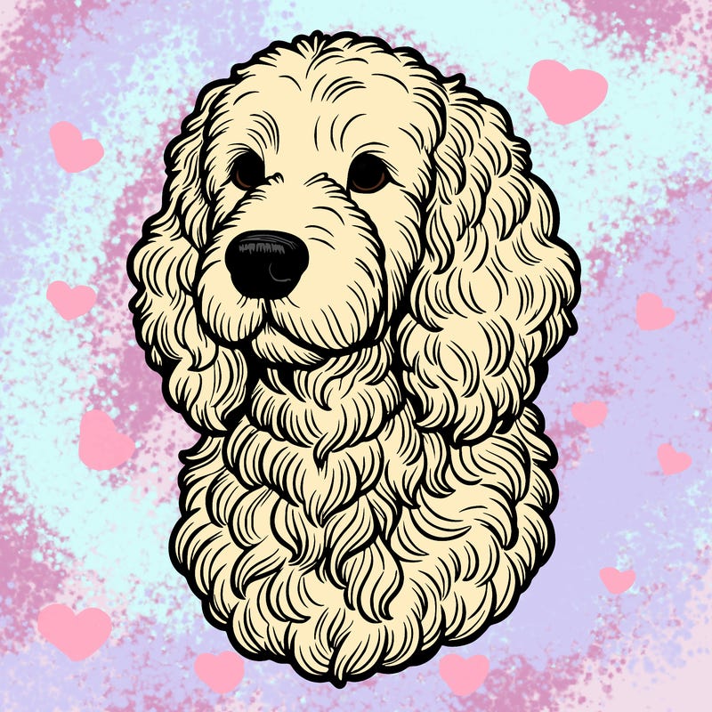 realistic golden doodle