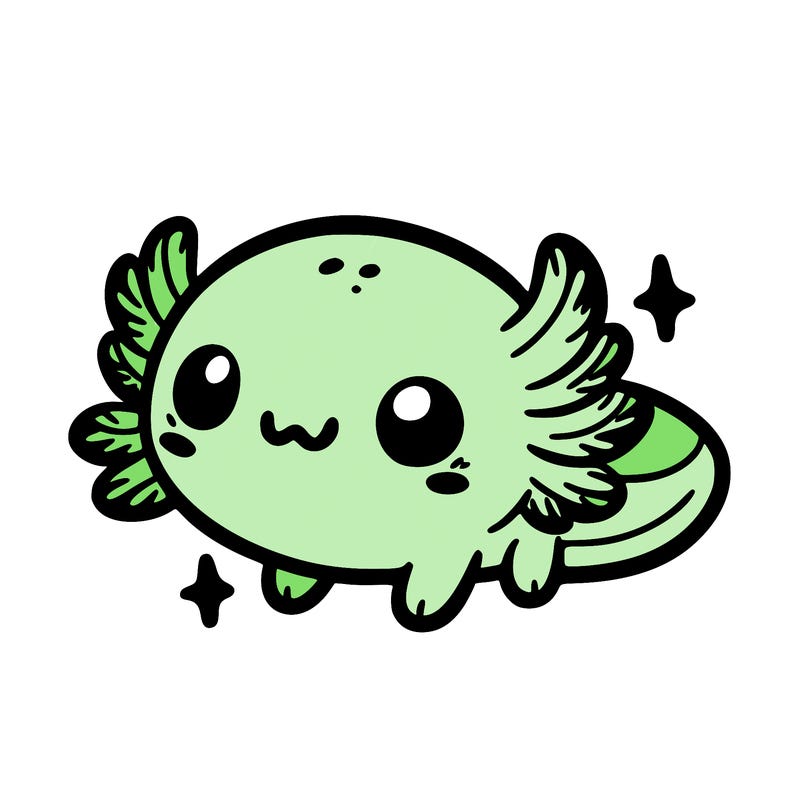 cute easy baby axolotl