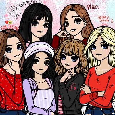 a group of girls realistic