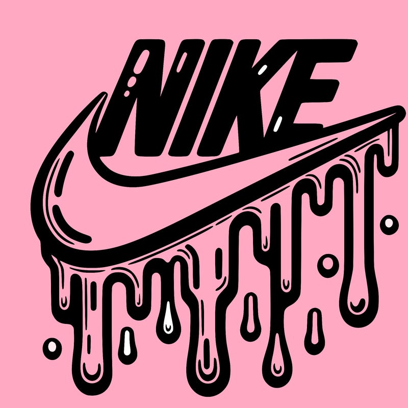 dripping nike logo