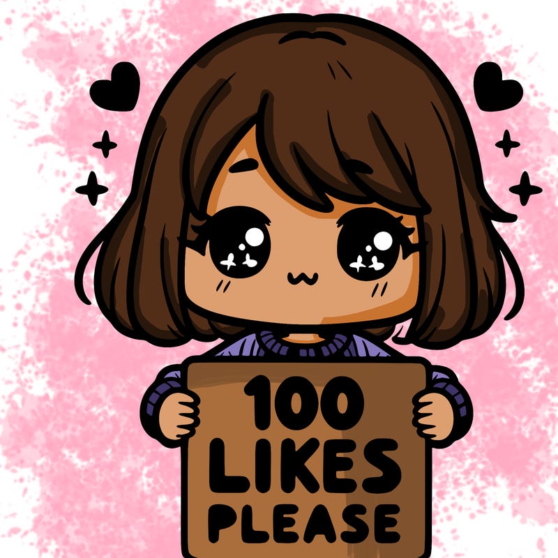 cute girl holding a sign saying 100 likes please