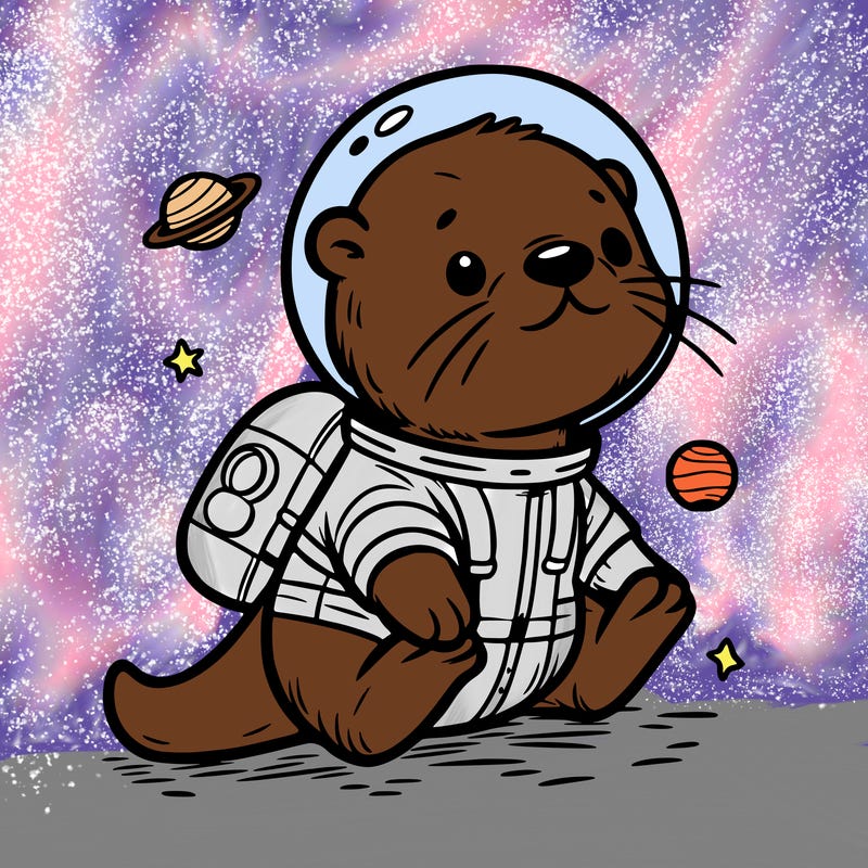 otter in a space suit