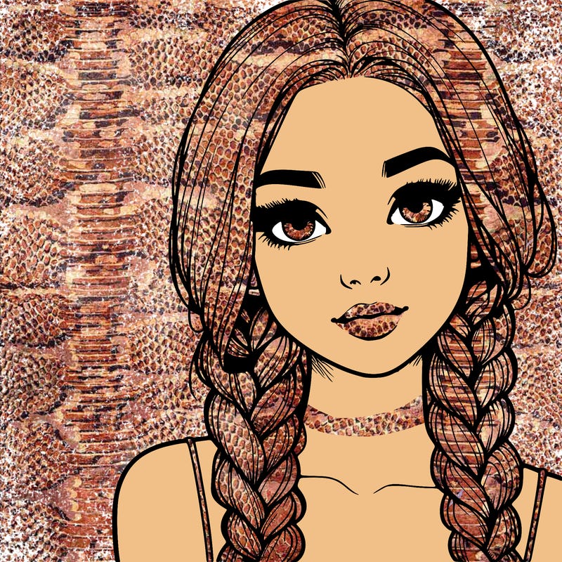 realistic girl with braids