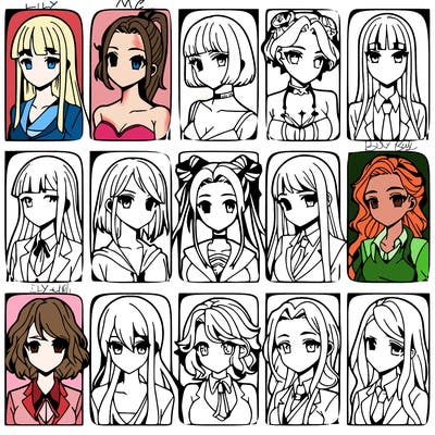 girls that look diffrent anime