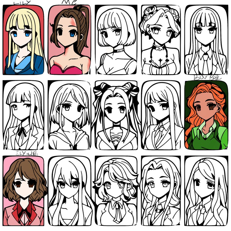 girls that look diffrent anime