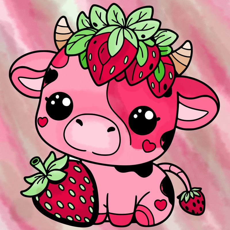 cute strawberry cow