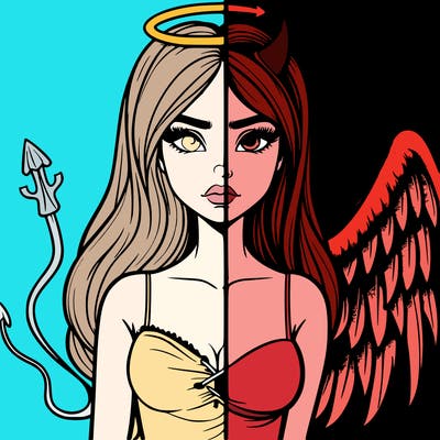 devil vs angel realistic girl